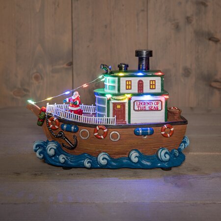 Boot met kerstman 26x18.5cm - afbeelding 1