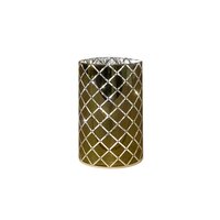 Cylinder glas 8 led d10h15cm goud - afbeelding 2