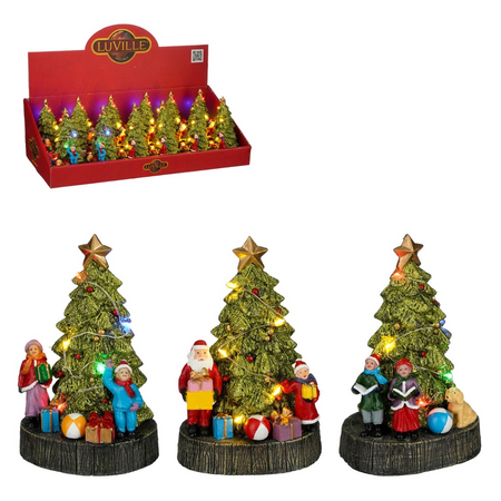 Decoratie kerstboom 3 assorti display battery operated - l10xb8,5xh16cm