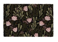 Deurmat kokos floraal m 60x40 zwrt