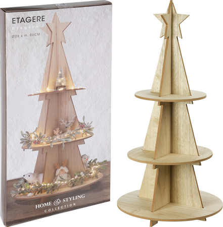 ETAGERE KERSTBOOM HOUT 29X60CM