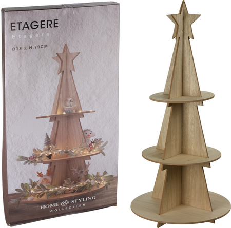 ETAGERE KERSTBOOM HOUT 38X79CM