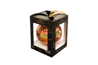 Giftbox kerstbal d10cm rose rouge