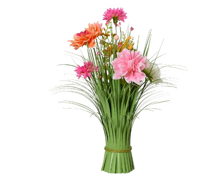 Gras polyester l16b16h40cm roze