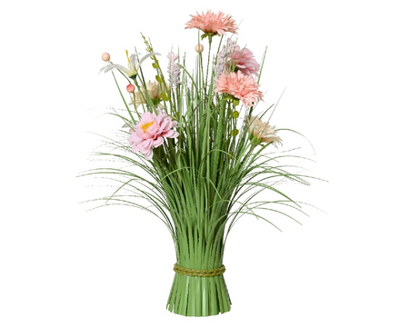 Gras polyester l16b16h40cm roze