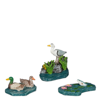 Heron and ducks 3 stuks - l4xb2,5xh4cm