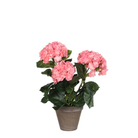 Hortensia in pot d35h40cm roze (Zijde-plant)