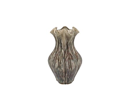 INGA DRISS GREEN VASE ACT GLAZE 15x15x20cm