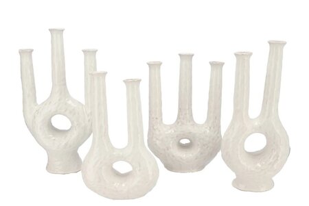 ISLA WHITE VASE TWIN TUBE 21X9X33CM