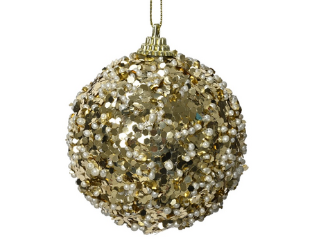 Kerstbal foam d8cm licht goud