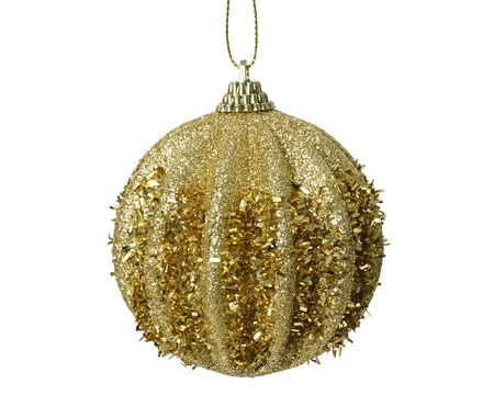 Kerstbal foam d8cm licht goud