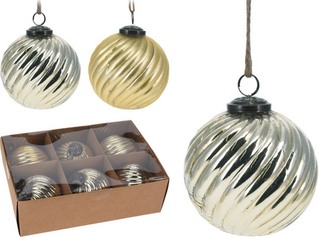 KERSTBAL GLAS 100MM GOUD