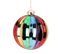 KERSTBAL GLAS 12CM MULTIKLEUR