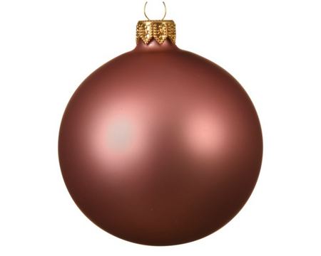 Kerstbal glas d15cm mat veloursroze