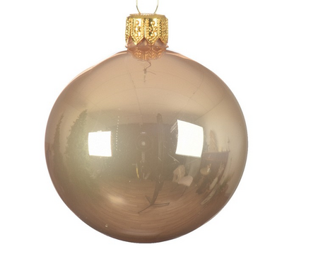 Kerstbal glas d15cm toffee