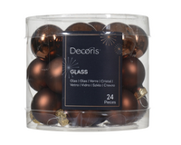 Kerstbal glas d2.5cm 24st espresso