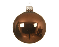 Kerstbal glas d7cm walnoot