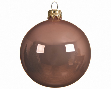 Kerstbal glas emaille d10cm z.terra