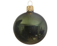 Kerstbal glas glans d6cm dennengrn