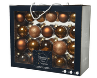 Kerstbal glas mix kaneel 42st