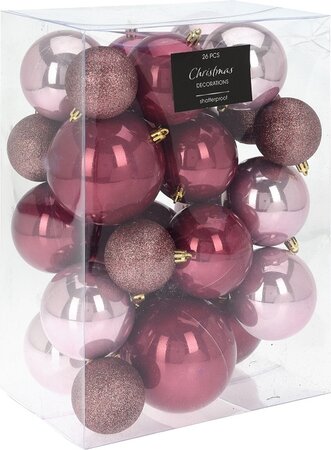 KERSTBAL SET26 ROZE