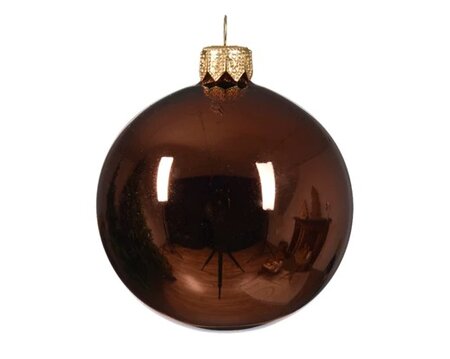 Kerstballen glas d10cm espresso