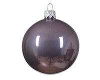 Kerstballen glas d10cm kristal lila