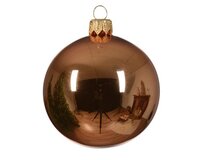 Kerstballen glas d10cm rood koper