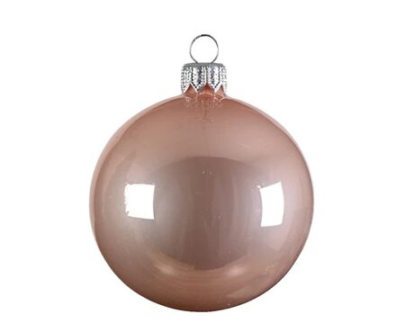 Kerstballen glas d8cm rose