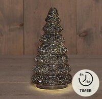 Kerstboom 10led 18.5x9.5cm antr