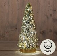 Kerstboom 10led 28.5x13cm goud