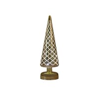 Kerstboom glas 10led 30x9cm goud - afbeelding 2