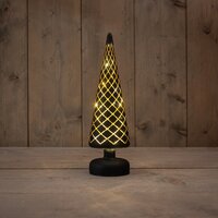 Kerstboom glas 10led 30x9cm zwrt - afbeelding 1