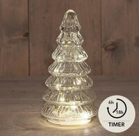 Kerstboom glas 18.5x9cm helder