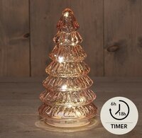 Kerstboom glas 18.5x9cm roze