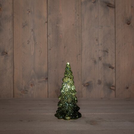 Kerstboom glas 20x10cm groen - afbeelding 1