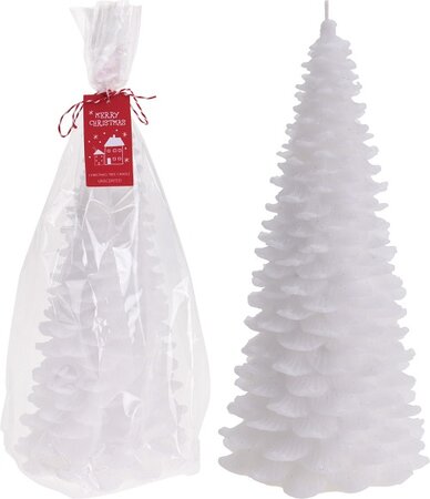 KERSTBOOM KAARS 19CM WIT