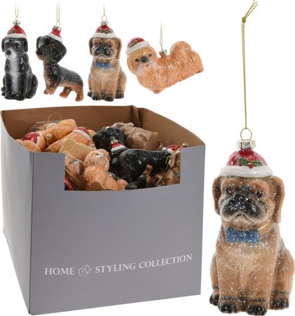 KERSTFIGUUR HANGDECO HOND 4ASS