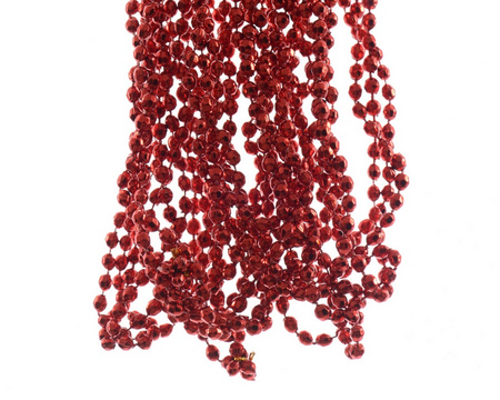 Kralenketting diamant l270cm rood