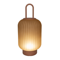 Lantaarn usb glas 33x15cm terra