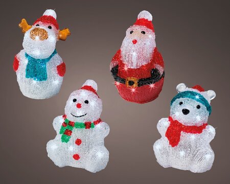 Led acryl kerstfiguur k.wit a4 bo