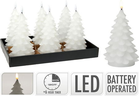 LEDKAARS KERSTBOOM 19CM WIT