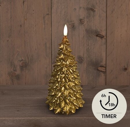 Ledkrs kerstboom 3d h15cm goud