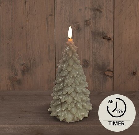 Ledkrs kerstboom 3d h15cm taupe