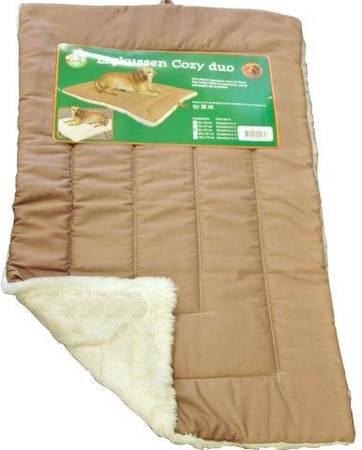 Ligkussen cozy duo bruin/wit 75x47c