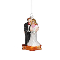 Orn.glas bride groom l7b2h12cm zwrt