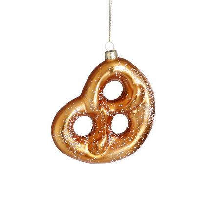 Orn.glas pretzel l10b11h2cm bruin