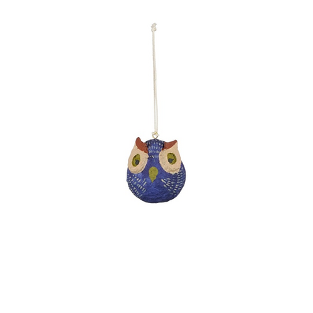 Orn. uil l6b5.50h6.50cm blauw