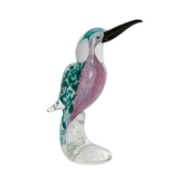 Ornament bird glas l14.5b8h19cm grn