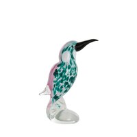 Ornament bird glas l8b5h16cm grn